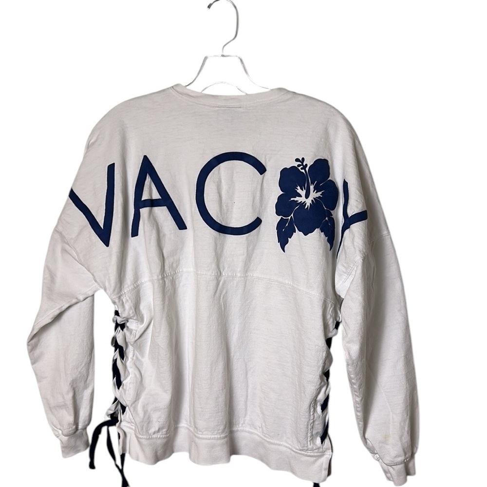Spirit Jersey,oversized sweatshirt,vacay,3D print,lace up sides,cotton,coastal